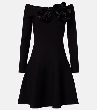 Robe à encolure bardot et fleurs | Oscar de la Renta