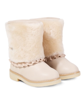 Rosalen shearling-trimmed leather boots | Donsje