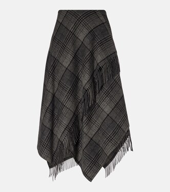 Hadia fringed wool midi skirt | Ralph Lauren Collection