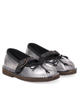 Metallic leather Mary Jane flats | PèPè