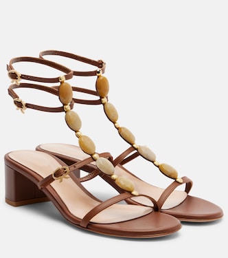 Sandales Shanti 45 en cuir à ornements | Gianvito Rossi