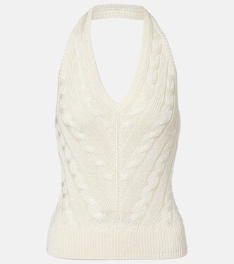 Cable-knit halterneck silk top | Ralph Lauren Collection