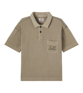 Logo cotton-blend piqué polo shirt | C.P. Company Kids