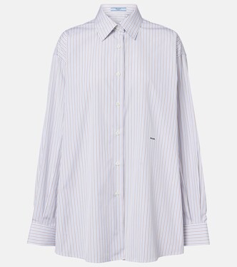 Striped oversized cotton poplin shirt | Prada