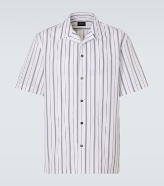 Camicia bowling in popeline di cotone a righe | Brioni
