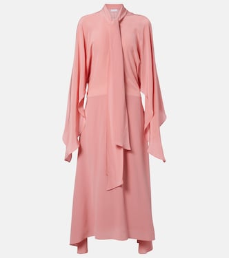 Tie-neck silk midi dress | Stella McCartney