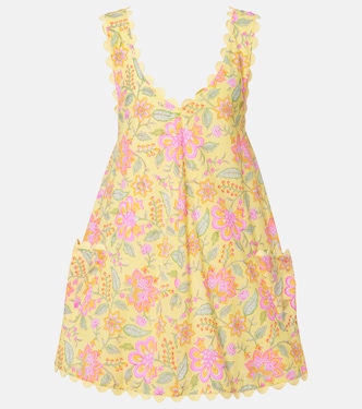 Floral scalloped cotton minidress | Juliet Dunn