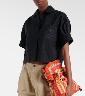 Paula's Ibiza Anagram cotton-blend shirt in black - Loewe | Mytheresa