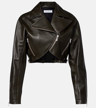 Cropped leather biker jacket | Alaïa