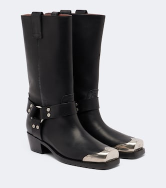 Roxy embellished leather biker boots | Paris Texas
