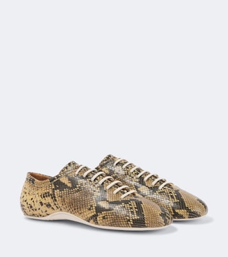 Snake-effect leather sneakers | Dries Van Noten