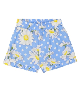 Floral polka-dot poplin shorts | Monnalisa