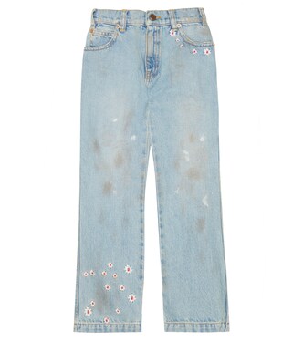 Floral embroidered straight jeans | ERL Kids