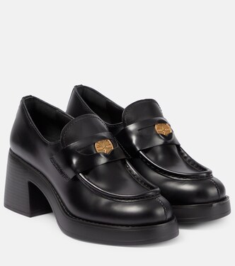 Leather penny loafers | Miu Miu