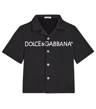 Logo cotton-blend bowling shirt | Dolce&Gabbana Kids