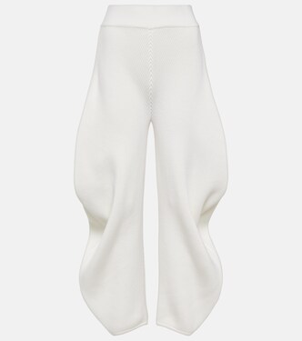 High-rise knit barrel-leg pants | Alaïa
