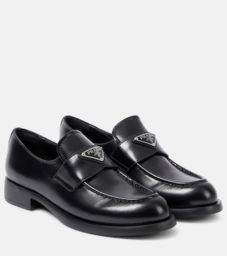 Logo leather loafers | Prada