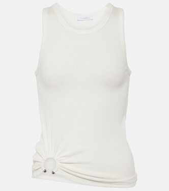 Ring-detail cotton-blend jersey tank top | Rabanne