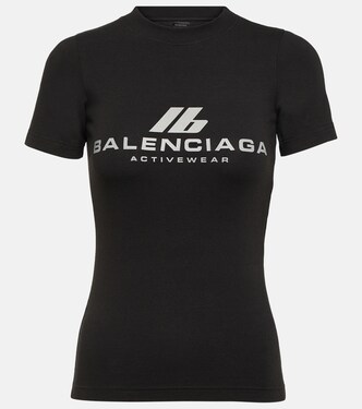 T-shirt en coton mélangé à logo | Balenciaga
