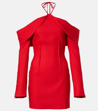 Robe midi en laine mélangée | David Koma