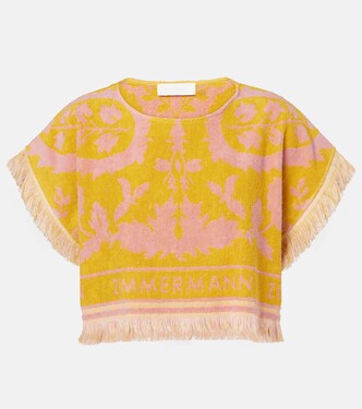 Wylie fringed cotton terry crop top | Zimmermann