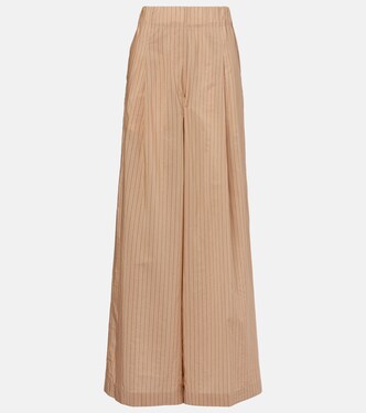 Pantalon ample rayé en coton mélangé | Dries Van Noten