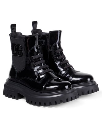 DG patent leather combat boots | Dolce&Gabbana Kids