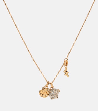 Medusa crystal-embellished charm necklace | Versace
