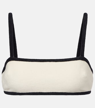 Cotton-blend terry bikini top | Adriana Degreas