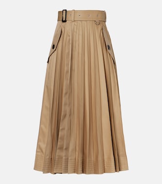 Cotton-blend gabardine midi skirt | Sacai
