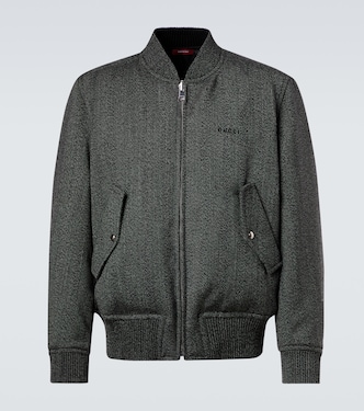 Herringbone wool bomber jacket | Gucci
