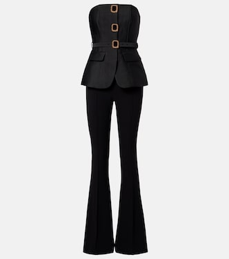 Embellished strapless taffeta jumpsuit  | Self-Portrait