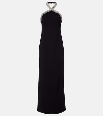 Embellished halterneck crêpe gown | Simkhai