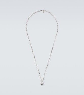 14kt white gold charm necklace with diamonds | Sydney Evan