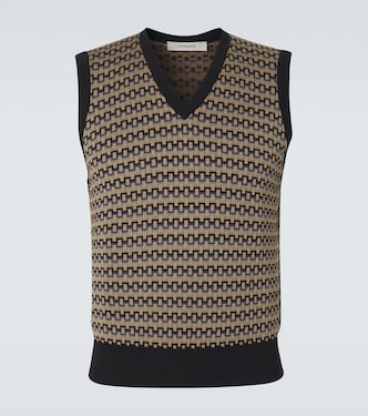 棉质提花毛衣背心 | Lemaire