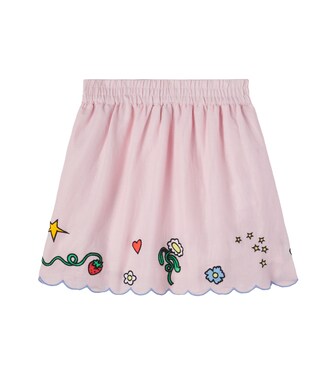 Bestickter Rock aus Leinen und Baumwolle  | Stella McCartney Kids