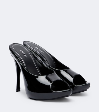 Viv patent leather platform mules  | Gucci