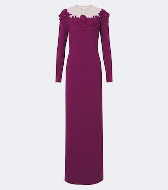 Embellished floral-appliqué gown | Costarellos