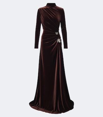 Verzierte Robe aus Samt | Monique Lhuillier