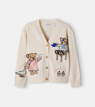 Thomas Bear棉质混纺开衫 | Burberry Kids