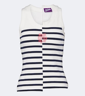 Striped cotton-blend jersey tank top | Jean Paul Gaultier