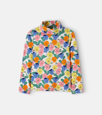 Floral cotton-blend turtleneck top | Mini Rodini