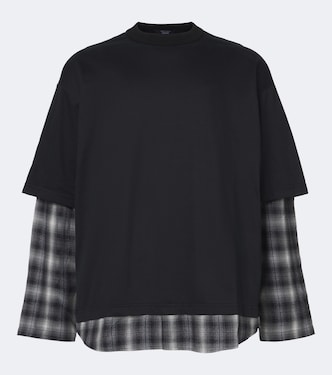 Layered checked cotton jersey T-shirt | Comme des Garçons Homme