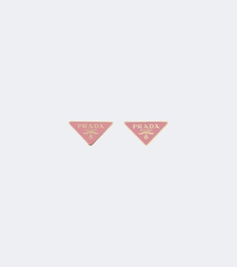 Triangle enamel earrings | Prada