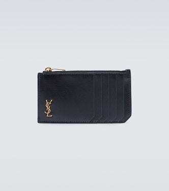 Tiny Cassandre Fragments leather card holder | Saint Laurent