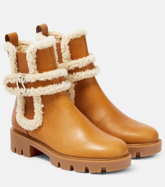 CL Chelsea shearling-trimmed ankle boots | Christian Louboutin