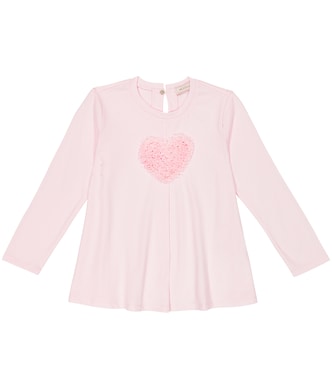 Embellished cotton jersey T-shirt | Monnalisa