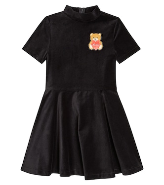 Teddy Bear velvet dress | Moschino Kids