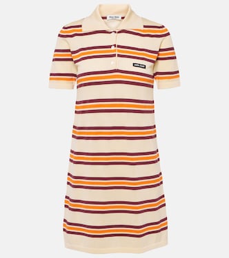 Striped cotton and silk minidress  | Miu Miu