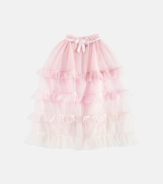 Ruffled mesh cape | Self-Portrait Kids